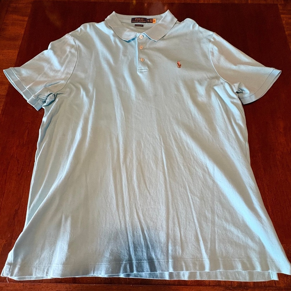 Polo Ralph Lauren Classic‎ Fit Polo Shirt XL Light Blue Pony Logo Tee